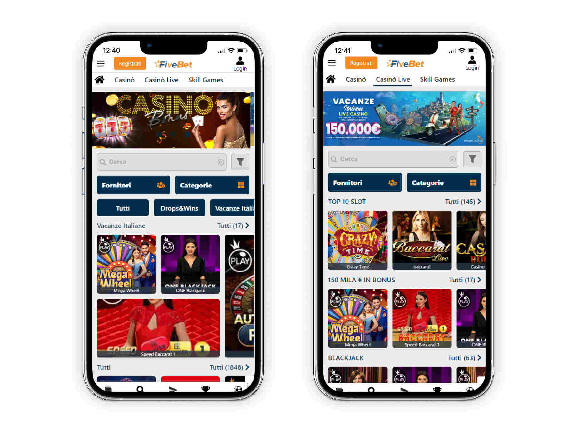 FiveBet casino su mobile — accesso dal conto unico