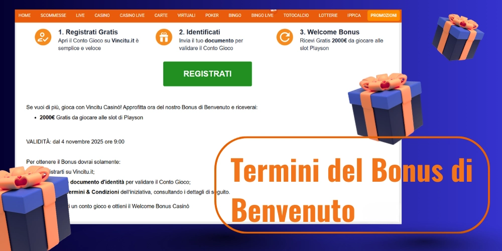Condizioni del Fivebet bonus di benvenuto